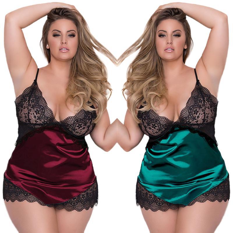Lace Trim Cami - Bielizna typu babydoll dla kobiet, koszule