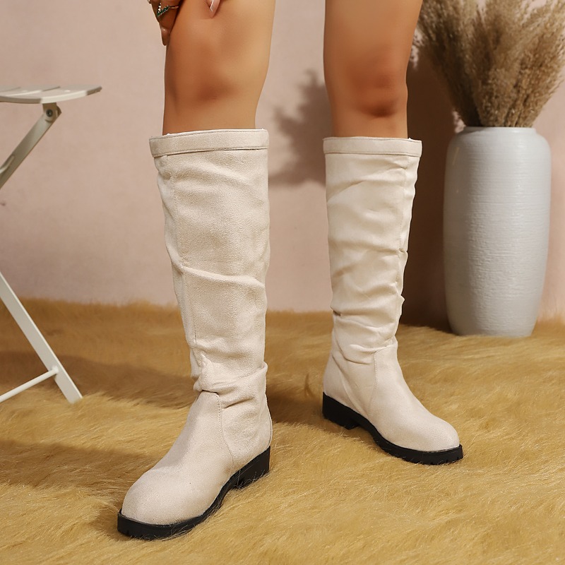 Wiosenno-jesienne modne plisow – Women'S Fashion Knee High Boots recenzja i cena